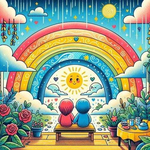 Liebe ist ein Regenbogen der Emotionen und Hoffnung