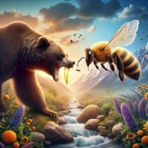 Zitat von Elina♥️ 🌟 Mit der Stärke eines Bären und der Leidenschaft einer Biene, fliege durch das Leben und finde den Honig 🍯 der Freude, der selbst die trübsten Tage versüßt. 🌟