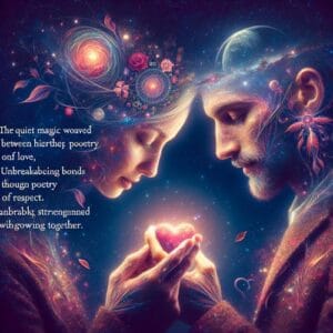 Zitatvon Emma 💖 In der Poesie der Liebe liegt eine stille Magie verborgen, die Herzen miteinander verwebt. Respekt ist der zarte Faden, der diese Bande stärkt und sie unzerbrechlich macht. Wenn wir lernen, mit nachdenklicher Romantik und tiefem Verständnis zu lieben, entfalten wir die wahre Schönheit der Zweisamkeit. Liebe bedeutet nicht nur, den anderen zu bewundern, sondern ihn mit Respekt aufblühen zu lassen und gemeinsam zu wachsen. 💖