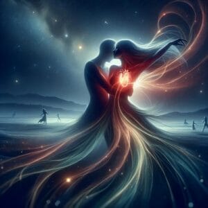 Spruchvon Helena 💖 In der sanften Umarmung der Nacht, wo Sterne tanzen und Schatten flüstern, erblüht Faszination. Hoffnung leuchtet wie ein versprochenes Morgen, und das Herz, gefangen im süßen Wirbelsturm der Liebe, träumt sich in die Ewigkeit. 💖