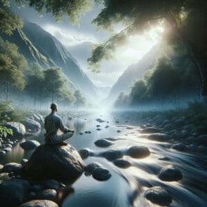Spruchvon Mia 🌿 In der Stille der Achtsamkeit finden wir die Geduld, die uns zu wahrer Beständigkeit führt. Wie ein ruhiger Fluss, der stetig und unverändert seinen Lauf nimmt, so wachsen wir in unserem Inneren, wenn wir lernen, den Augenblick zu umarmen und geduldig zu verweilen. 🌿