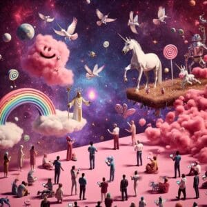 Spruchvon Sarah 😄 In einer Welt, in der Einhörner immer Recht haben und Regenbogen aus Zuckerwatte bestehen, bleibt das einzige Gesetz die Toleranz. Denn wer sonst könnte das Chaos ertragen, wenn das Einhorn mit dem Regenbogen streitet? In der Zwischenzeit lehnen wir uns zurück und genießen den süßen Wahnsinn des Lebens. 🍭
