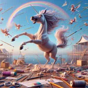 Spruchvon Tim 😄 In einer Welt, in der die Harmonie oft nur ein Wunschtraum ist, kannst du es wie ein Einhorn machen: dir einen Spaß daraus machen, Chaos in Harmonie zu verwandeln. Tipp: Ein bisschen Sarkasmus hilft Wunder! 🌟