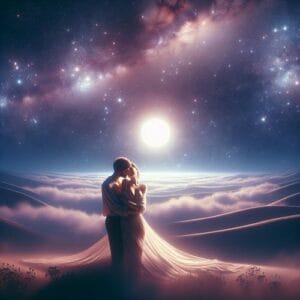 Zitatvon Tom 💖 In der sanften Umarmung der Nacht, wo Leidenschaft leise flüstert und Sterne die Vertrauten unserer geheimen Träume sind, finden wir in der Erkenntnis unserer Herzen die stille Melodie der Liebe, die uns leitet, verwandelt und für immer verbindet. 💫