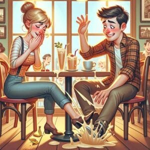 Dating Desaster: Peinlichkeiten Umarmen und Lachen Dating, Peinlichkeiten, Dating Tipps, humorvolle Dating Geschichten, Beziehungskomik