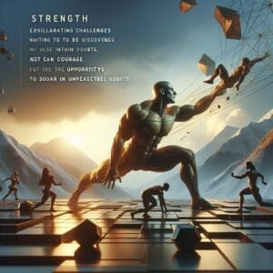 💪 In jedem von uns schlummert eine Stärke, die nur darauf wartet, entdeckt und genutzt zu werden. Die Herausforderungen, die uns begegnen, sind nicht Hindernisse, sondern Gelegenheiten, unser wahres Potenzial zu entfalten. Glaub an dich selbst, denn die Kraft, die in dir steckt, kann Berge versetzen und dir den Mut geben, unerwartete Höhen zu erreichen. Stärke ist nicht das Fehlen von Zweifel, sondern der unerschütterliche Glaube an deine eigene Energie. 🚀
