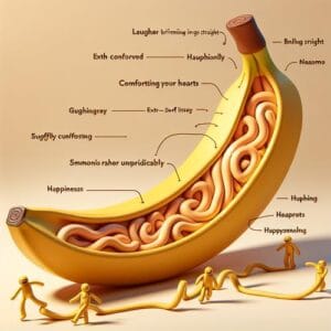😂 Das Leben ist wie eine Banane, manchmal ein bisschen krumm, aber immer voller Überraschungen. In den Kurven findet man das Lachen, das wie ein Kuscheltier die Herzen wärmt. Genau dann, wenn du denkst, dass alles geradeaus geht, hüpft das Glück zickzack über den Weg und zaubert dir ein Lächeln ins Gesicht. Also, schnapp dir eine Banane und lass das Lachen deinen Tag erhellen! 😂