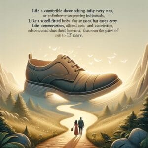 💖 In der Reise der Liebe, wie ein Schuh, der den Weg sanft widerhallt, erkennen wir den Wert der beständigen Zweisamkeit. Denn wie ein gut sitzender Schuh, der jeden Schritt erleichtert, bietet eine wahre Verbindung Unterstützung und Komfort, egal wie steinig der Pfad des Lebens sein mag. Trete stets mit Grazie und Wertschätzung durch dieses Abenteuer. 💖