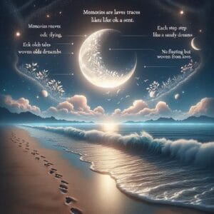 🌙 In der zarten Mondnacht, wo Erinnerungen wie sanfte Wellen an den Strand gespült werden, entfaltet sich der Duft vergangener Träume. Jeder Schritt auf dem sandigen Pfad trägt das Versprechen neuer Geschichten, die von der Liebe gewebt werden, und in ihrem flüchtigen Wesen die Ewigkeit finden. 🌊