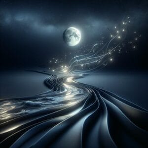 🌙 In der stillen Umarmung der Nacht entfaltet sich dein Brief wie ein leiser Fluss, der zwischen den Zeilen tanzt. Der Mond, unser stummer Begleiter, wirft sein sanftes Licht und enthüllt den Glanzpunkt unserer Gefühle, verborgen und doch so klar. Unausgesprochen vereint, finden wir im Flüstern des Windes eine Melodie, die in unseren Herzen widerhallt. Möge dieser zeitlose Tanz der Liebe ewig andauern, inspiriert von der Glorie des silbernen Scheins. ✨