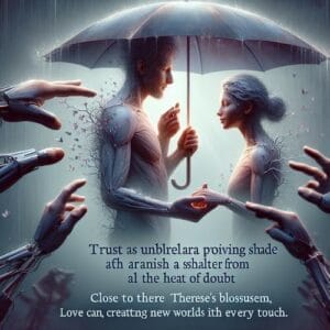 ❤️ Vertrauen ist der Sonnenschirm, der uns in der Hitze unserer Zweifel Schatten schenkt. In der Nähe des Herzens finden wir Zuflucht vor dem Sturm und können der Liebe Raum geben, um mit jeder Berührung neue Welten zu erschaffen. Zusammen entfalten wir unser schönstes Potenzial. ❤️