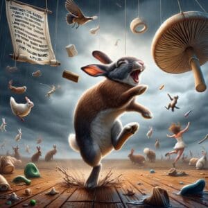 🐰 „Manchmal stolpert der Hase im Glitzerregen des Pechs und landet sanft auf dem Kissen des Glücks. Denn auch ein schräger Hoppelsprung führt gelegentlich in das charmante Chaos des Lebens, wo jeder Fehltritt zum Tanz wird und jeder Misserfolg zur Pointe.“ 🍀