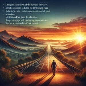 🌅 Am Morgengrauen beginnt die Reise des Erfolgs. Jeder Schritt auf der langen Strecke ist ein Zeugnis deiner Entschlossenheit. Lass den Horizont deine Grenzen neu definieren und dich jeden Tag inspirieren, den nächsten Gipfel zu erklimmen. Du bist der Architekt deines Triumphs. 🌅
