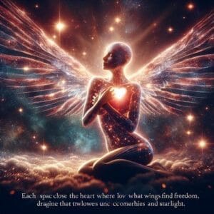 ✨ In der Nähe des Herzens, wo Flügel die Freiheit finden, entfaltet sich die Liebe wie ein funkelndes Sternenlicht. Jeder Herzschlag ist ein sanfter Flügelschlag, der uns näher bringt und uns mit Wärme und Licht umhüllt. Die Magie der Liebe gibt uns die Kraft, Grenzen zu überwinden und Träume zu verwirklichen. Lass dein Herz leuchten und die Welt in seinem Glanz erstrahlen. ✨