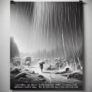 Liebe und Chaos: Der unerwartete Regenschauer Zitat-von-Michel433-tafsdesign.de