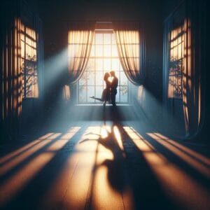 ✨ Durch das Fenster flüstert das Licht, als ob es einen geheimen Traum erzählen möchte, der in den tiefsten Winkeln der Nacht geboren wurde. Jeder Schatten tanzt sanft im Flackern der Liebe und erinnert daran, dass wahre Romantik in den leisen Momenten des Herzens erblüht. ✨