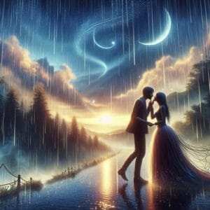 ☔️ Inmitten des Regens, unter dem tanzenden Tropfenhimmel, flüstere ich ein Versprechen: So wie Kaffee die Morgen erwärmt, wird unsere Liebe jede stürmische Nacht erhellen. ☕️