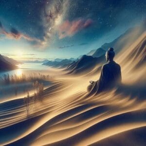 🌿 In der Stille der Gedanken liegt der Sand der Zeit verborgen, und dort, wo Ruhe den Geist umarmt, erwacht die Balance des Lebens. Mögen deine Schritte sanft sein, wie Körner im Wind, die Frieden säen und Harmonie finden. 🌿