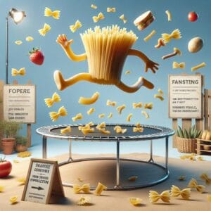 🍝 Das Leben ist wie eine Nudel auf einem Trampolin; man springt von einem Quatsch zum nächsten, und dabei hinterlässt man eine herrliche Duftspur der Freude. 🕺✨