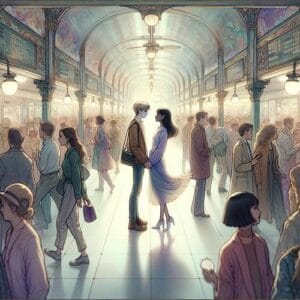 Zufällige Begegnung in der Stadt Poesie der Liebe erleben